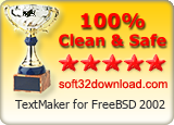 TextMaker for FreeBSD 2002 Clean & Safe award